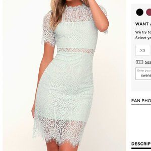 Lulu's Remarkable Light Mint Blue Lace Dress Size XS